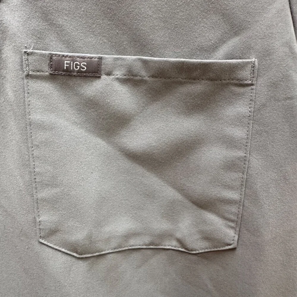 FIGS Technical Collection Scrub Top Short Sleeve‎ Pocket Gray Womens Size XXS
